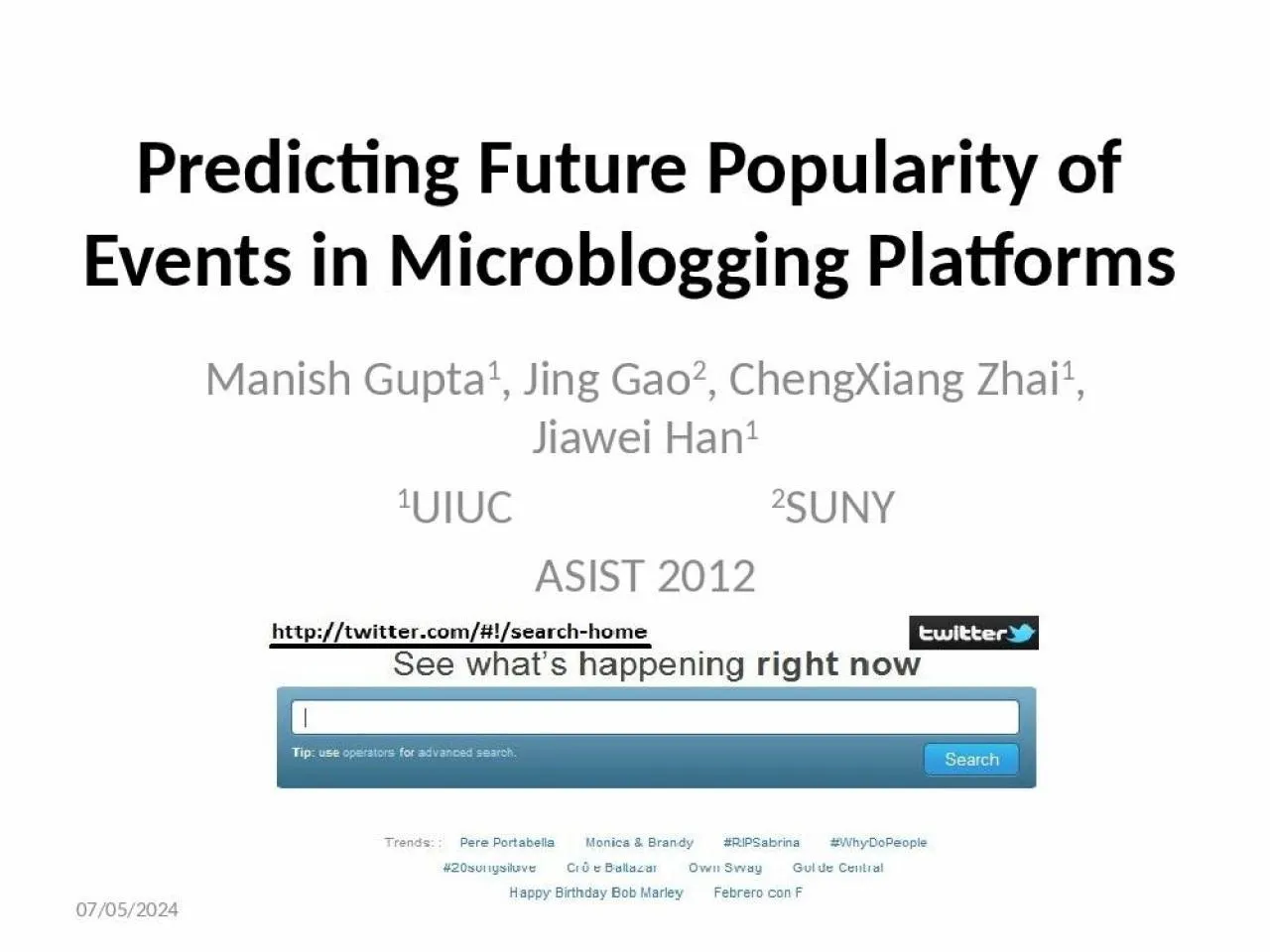 PPT-Predicting Future Popularity of Events in