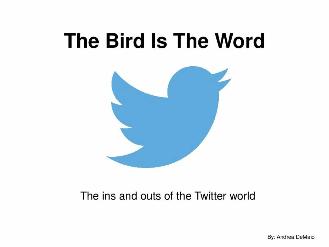 PPT-The Bird Is The Word The ins and outs of the Twitter world