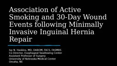 Association of Active Smoking and 30-Day Wound Events following Minimally Invasive Inguinal Hernia