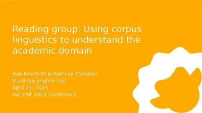 R eading group:  U sing corpus linguistics to understand the academic domain