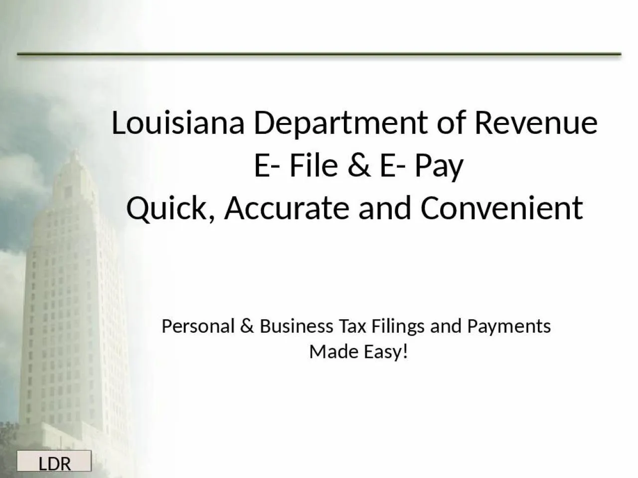 PPT-LDR Louisiana Department of Revenue