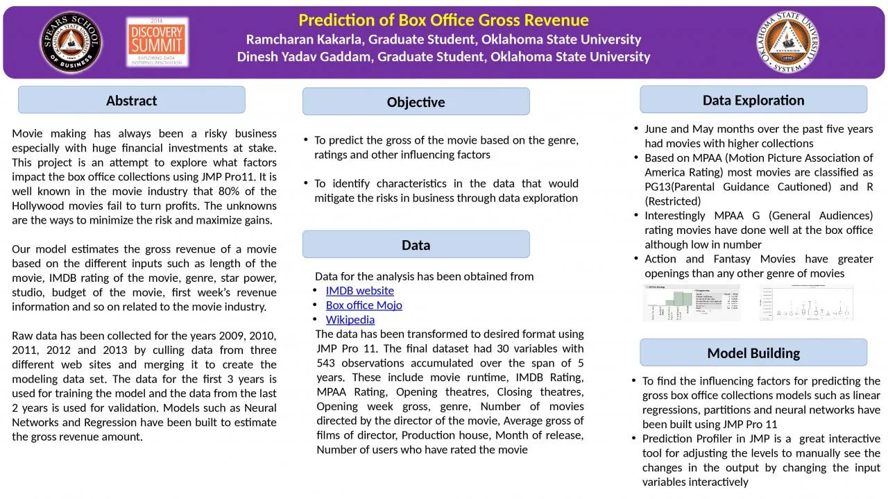 PPT-Prediction of Box Office Gross Revenue