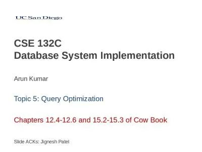 Topic 5: Query Optimization