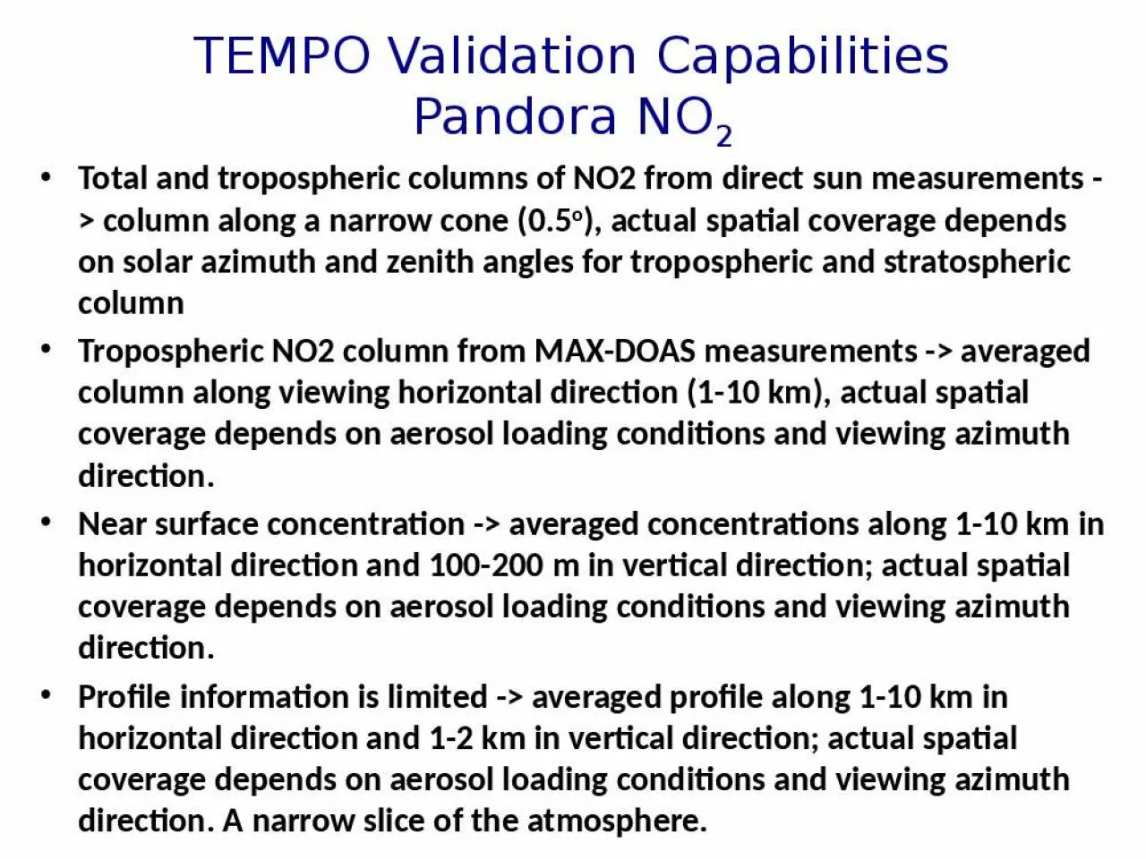 PPT-TEMPO V alidation C apabilities