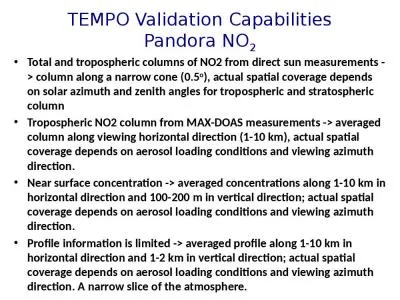 TEMPO  V alidation C apabilities