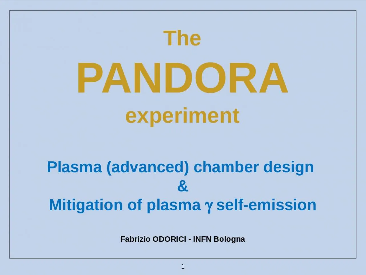 PPT-1 Plasma (advanced) chamber