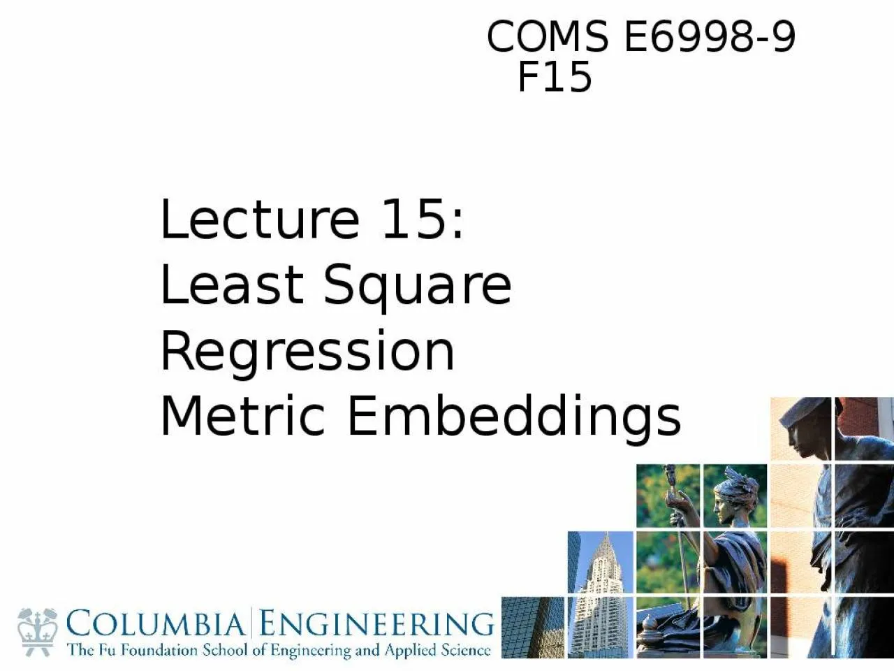 PPT-1 Lecture 15: Least Square Regression