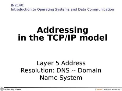 Addressing in the TCP/IP model