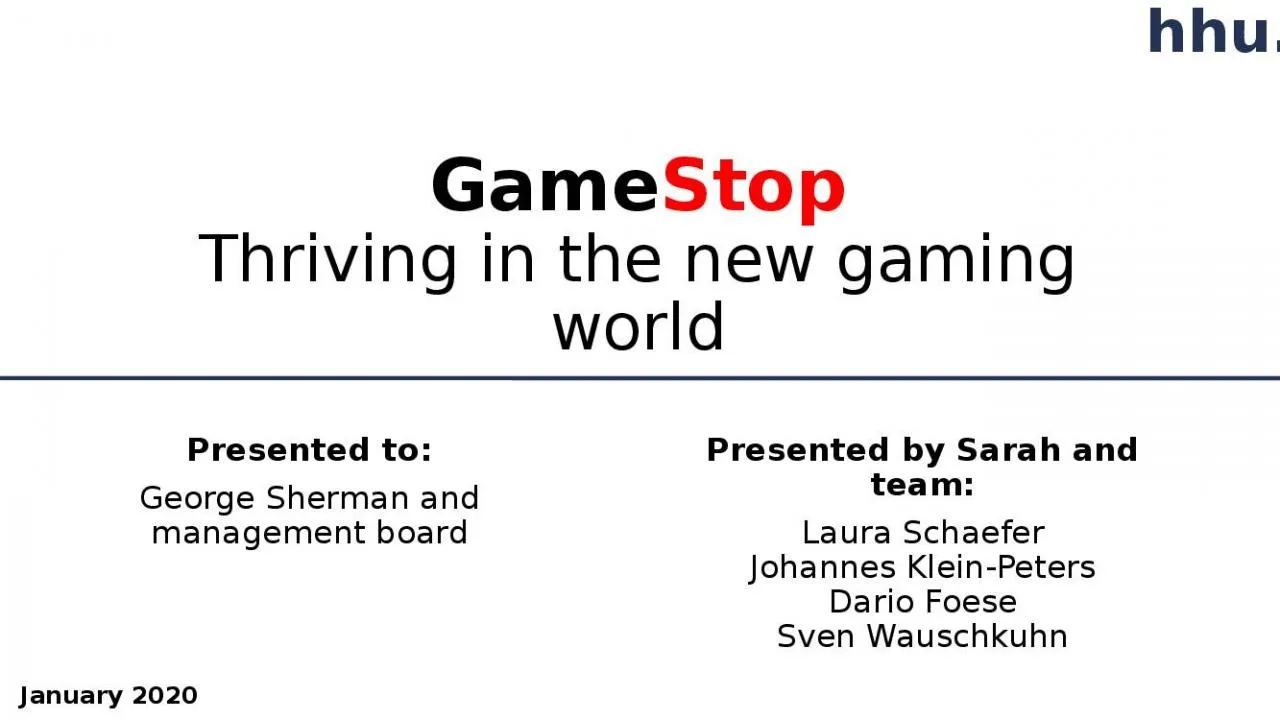 PPT-Game Stop Thriving in the new gaming world