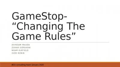 GameStop- “Changing The Game Rules”