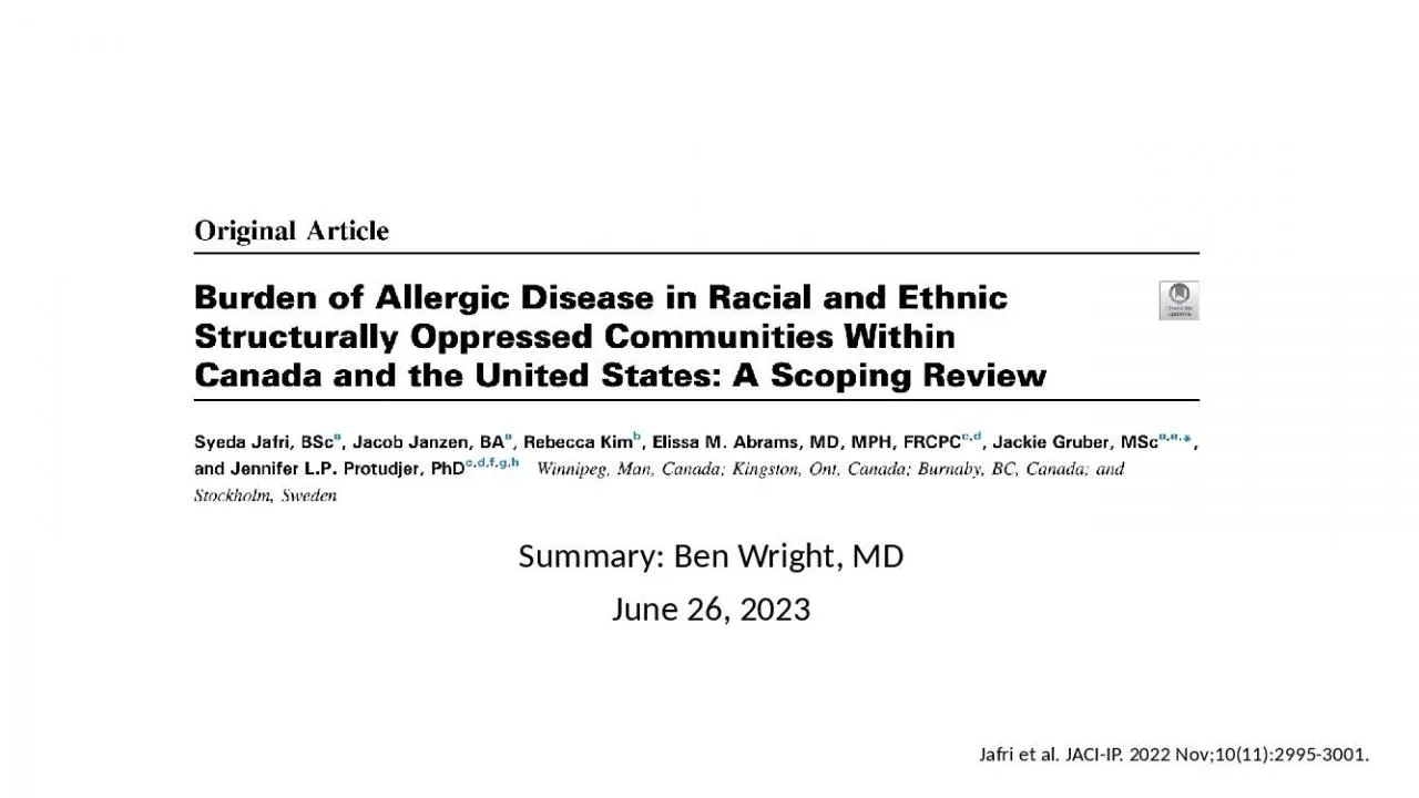 PPT-Summary: Ben Wright, MD June 26, 2023