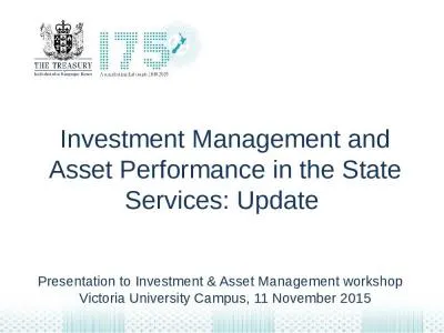 Investment Management and Asset Performance in the State Services: Update