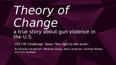 Theory of Change  a true story about gun violence in the U.S.