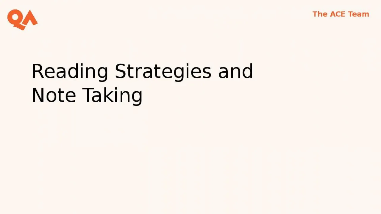 PPT-Reading Strategies and Note Taking