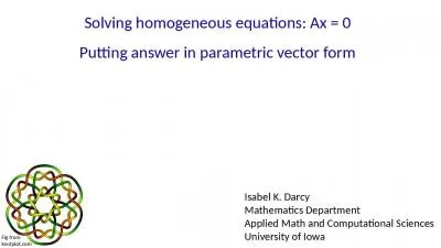 Solving homogeneous equations: Ax = 0