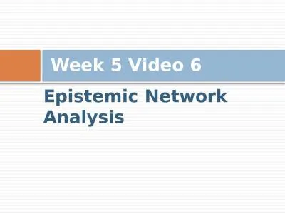 Epistemic Network Analysis