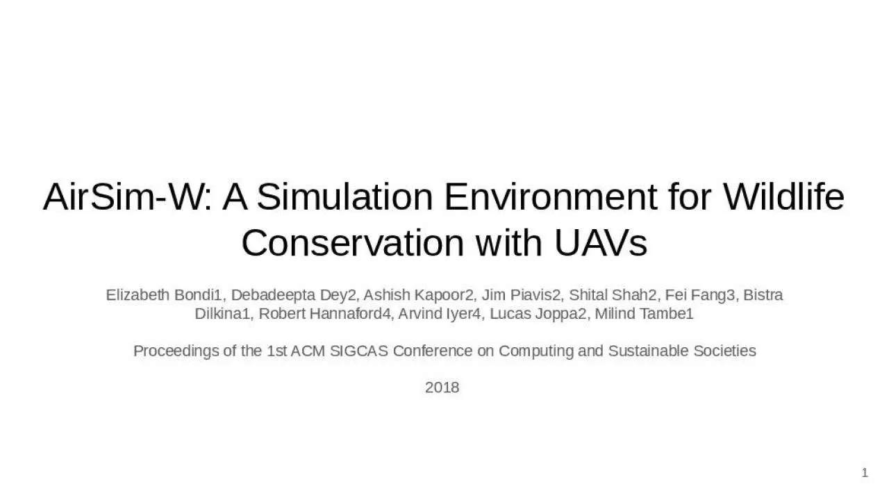 PPT-AirSim-W: A Simulation Environment for Wildlife Conservation with UAVs