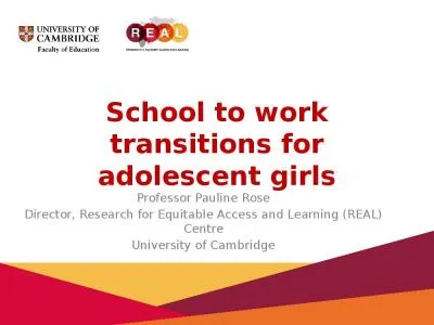 School to work transitions for adolescent girls