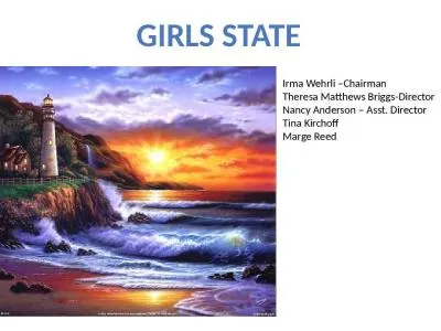 Girls state Irma Wehrli –Chairman