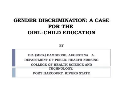 GENDER DISCRIMINATION: A CASE FOR THE