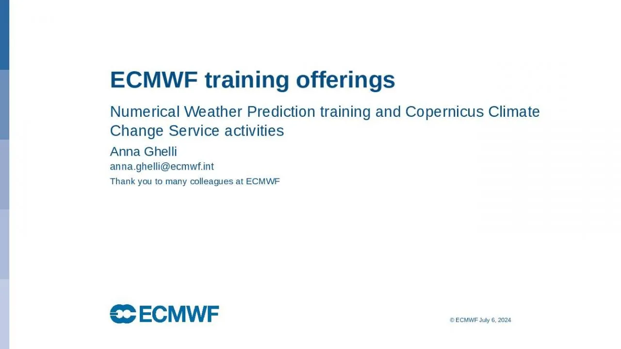 PPT-ECMWF training offerings