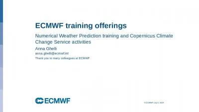 ECMWF training offerings