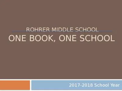 Rohrer middle school One book, one school