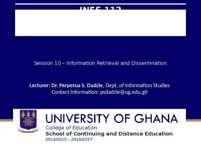 INFS 112 Introduction to information management