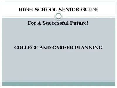 HIGH SCHOOL SENIOR GUIDE