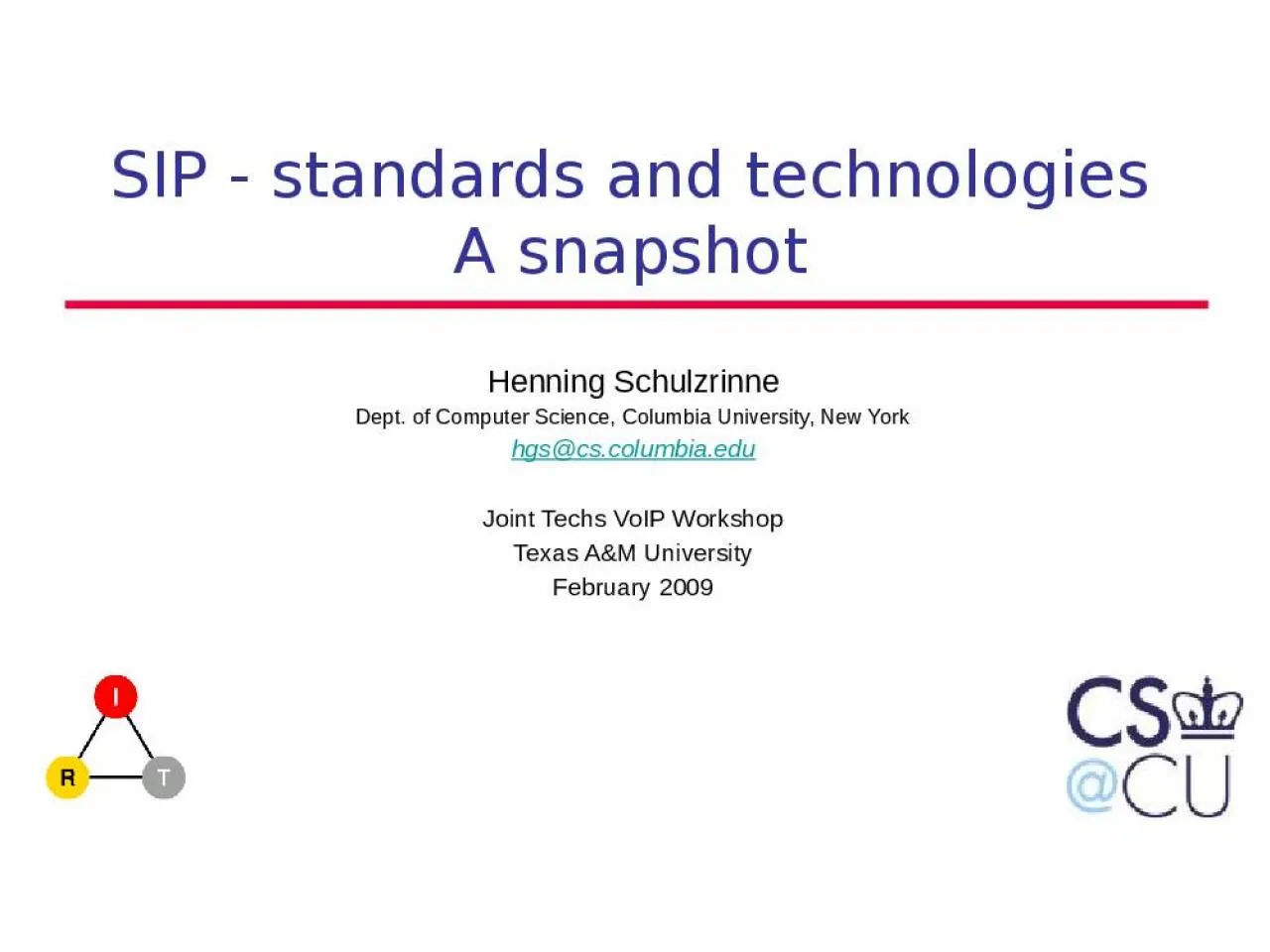 PPT-SIP - standards and technologies