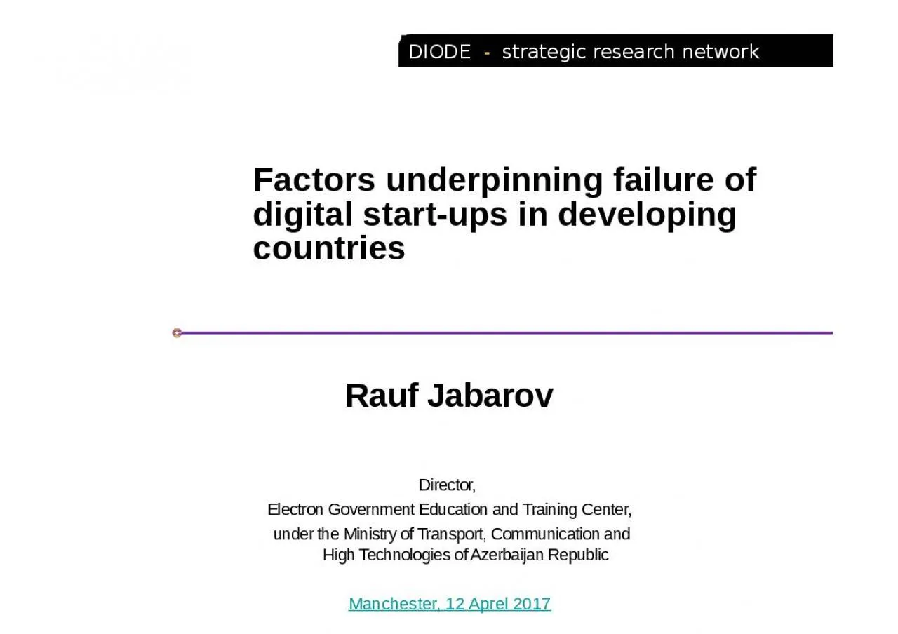 PPT-Factors underpinning failure of digital start-ups in developing countries