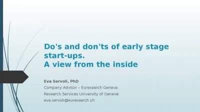 Do's and don'ts of early stage