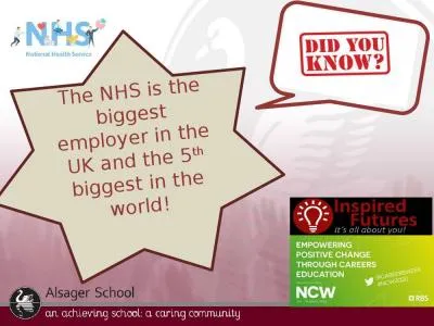 The NHS is the biggest employer in the UK and the 5