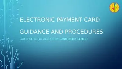 Electronic Payment CARD GUIDance