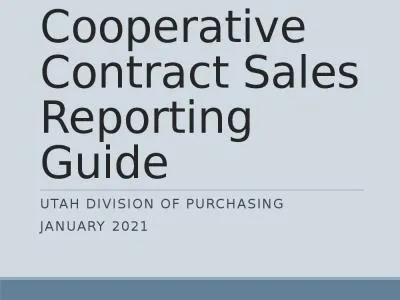 State Cooperative Contract Sales Reporting Guide