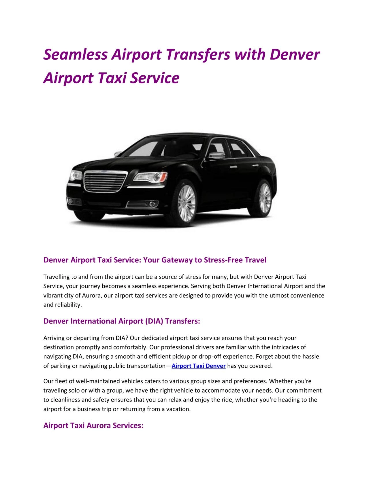 PDF-Seamless Airport Transfers with Denver Airport Taxi Service