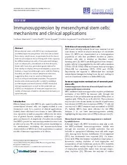 IntroductionMesenchymal stem cells (MSCs), also named multipotent mese