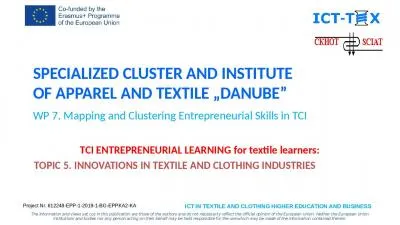 Specialized Cluster and Institute of Apparel and Textile