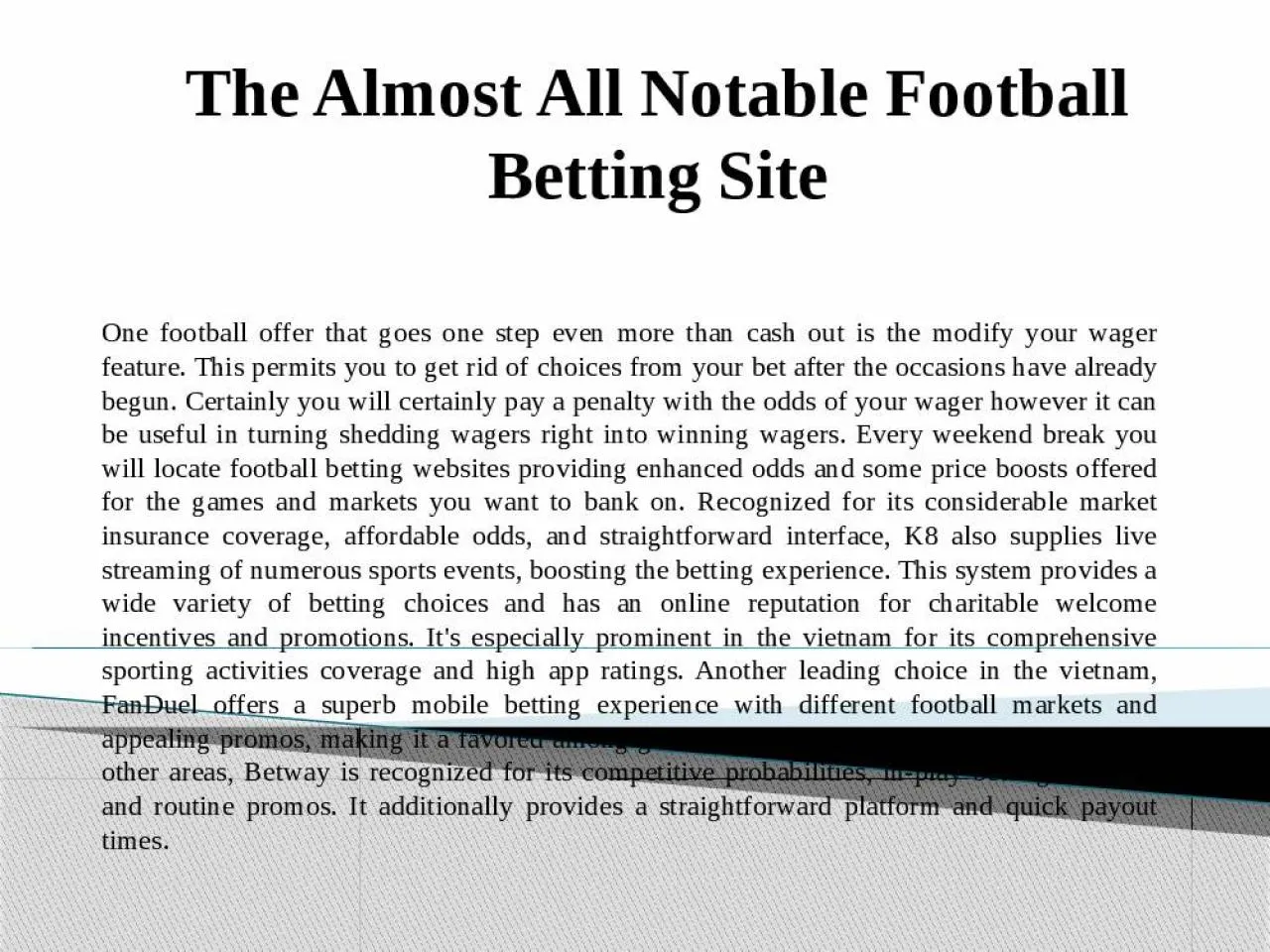 PPT-Football Betting Hub