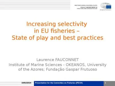 Increasing selectivity  in EU fisheries –