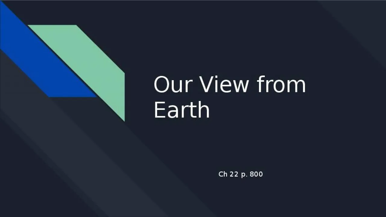 PPT-Our View from Earth Ch 22 p. 800