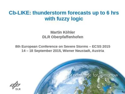 Cb-LIKE: thunderstorm forecasts up to 6 hrs with fuzzy logic