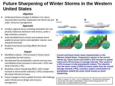 Objective Understand future changes in Western U.S. storm characteristics and their implications