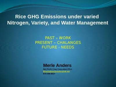 Rice GHG Emissions under varied