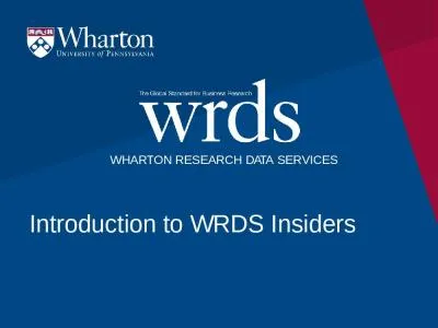 Introduction to WRDS Insiders