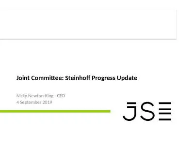 Joint Committee: Steinhoff Progress Update