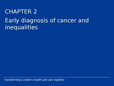 CHAPTER 2 Early diagnosis of cancer and inequalities