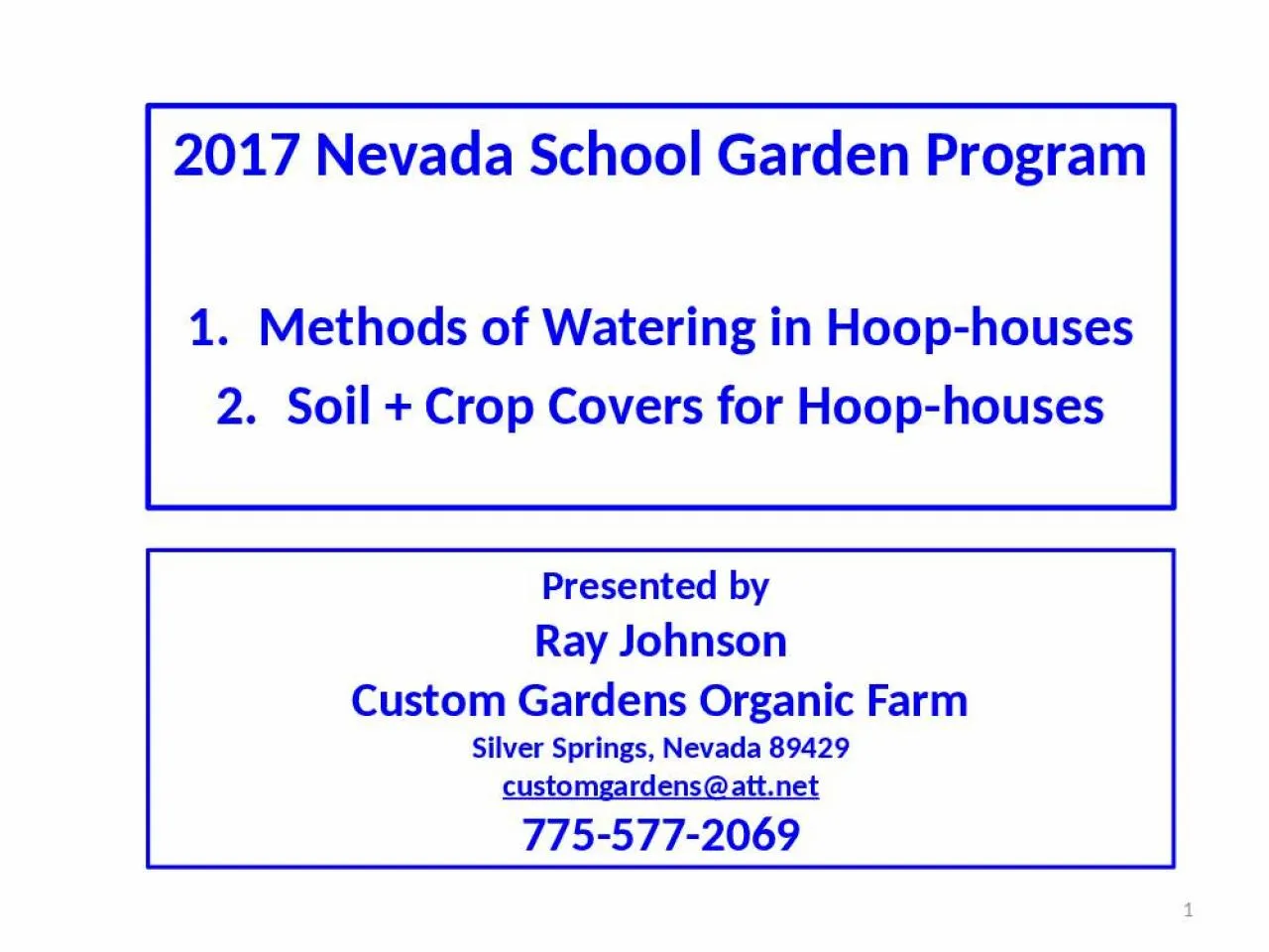 PPT-2017 Nevada School Garden Program