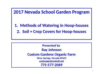 2017 Nevada School Garden Program