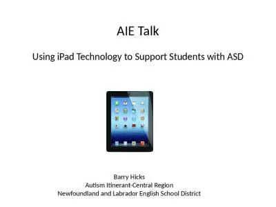 AIE Talk Using iPad Technology to Support